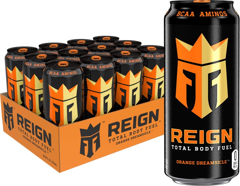 Reign Total Body Fuel, Orange Dreamsicle, Fitness & Performance Drink, 16 Fl Oz (Pack of 12) - Image 1